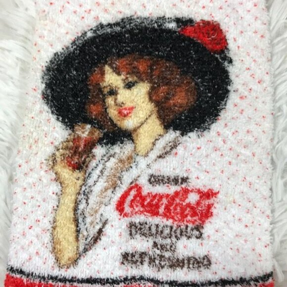 Vintage Coca-Cola Lady in Hat Potholder Towel with Tie - Picture 2 of 9